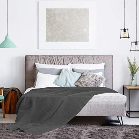 Luxury Cotton Blanket Grey Twin - Picture 4 of 6